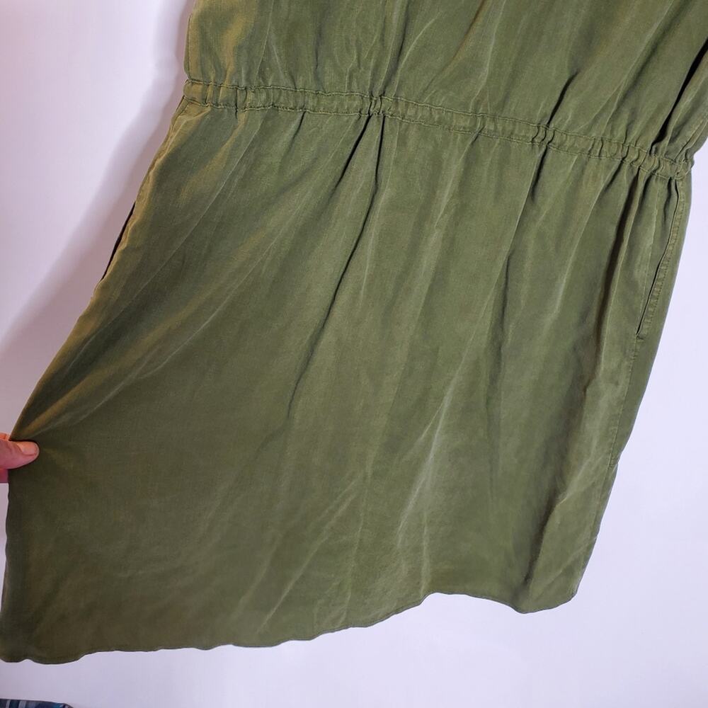 Sundance Green Button Front Drawstring Waist 100%… - image 6